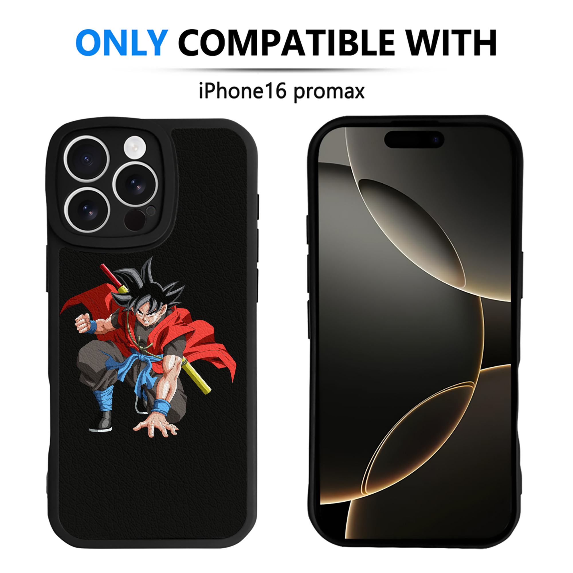 （画像用） ドラゴンボール 孫悟空（そん ごくう）Son Goku カカロット DRAGON BALL Kakarotto 【iPhone 16シリーズ対応】シリコンスマホケース（レザー調） 材質：シリコン
